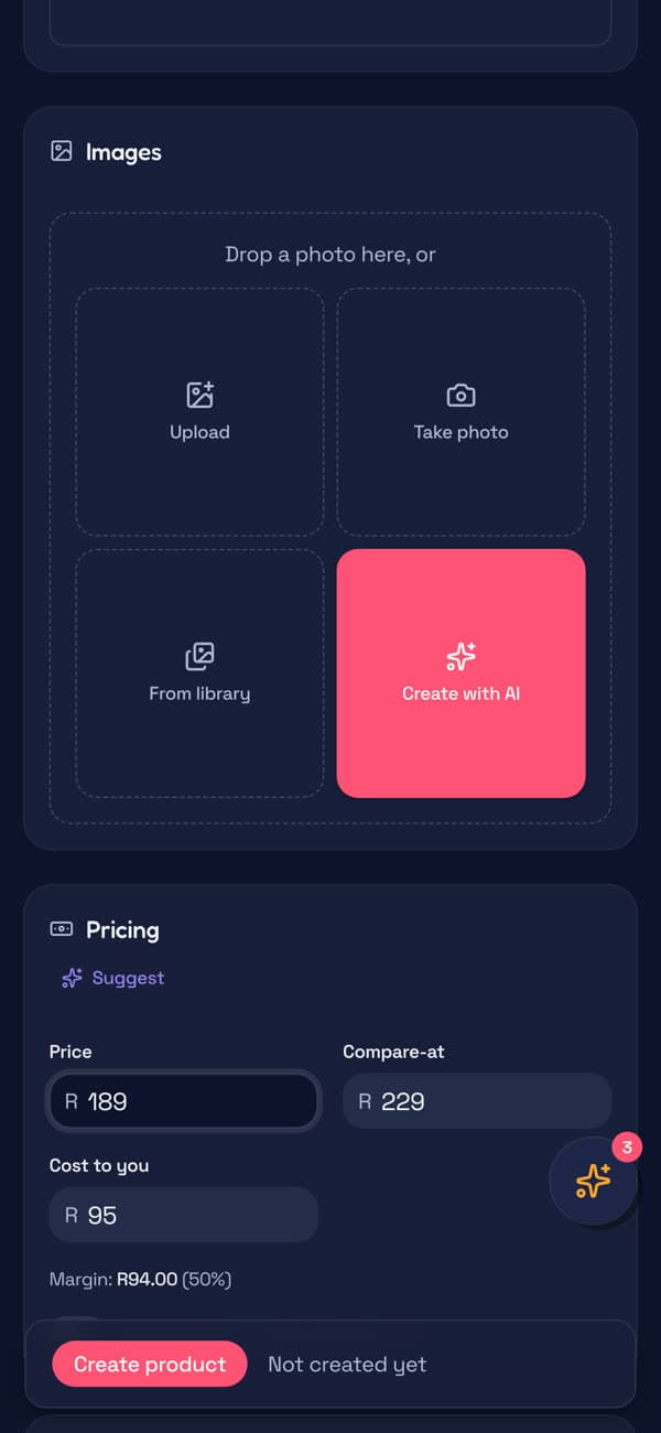 Pricing with price, cost and margin
