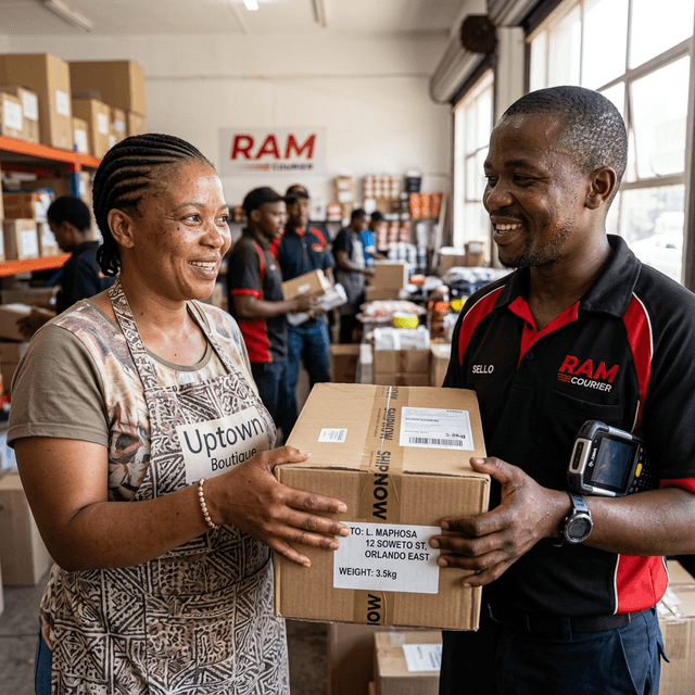 South African Courier loading packages